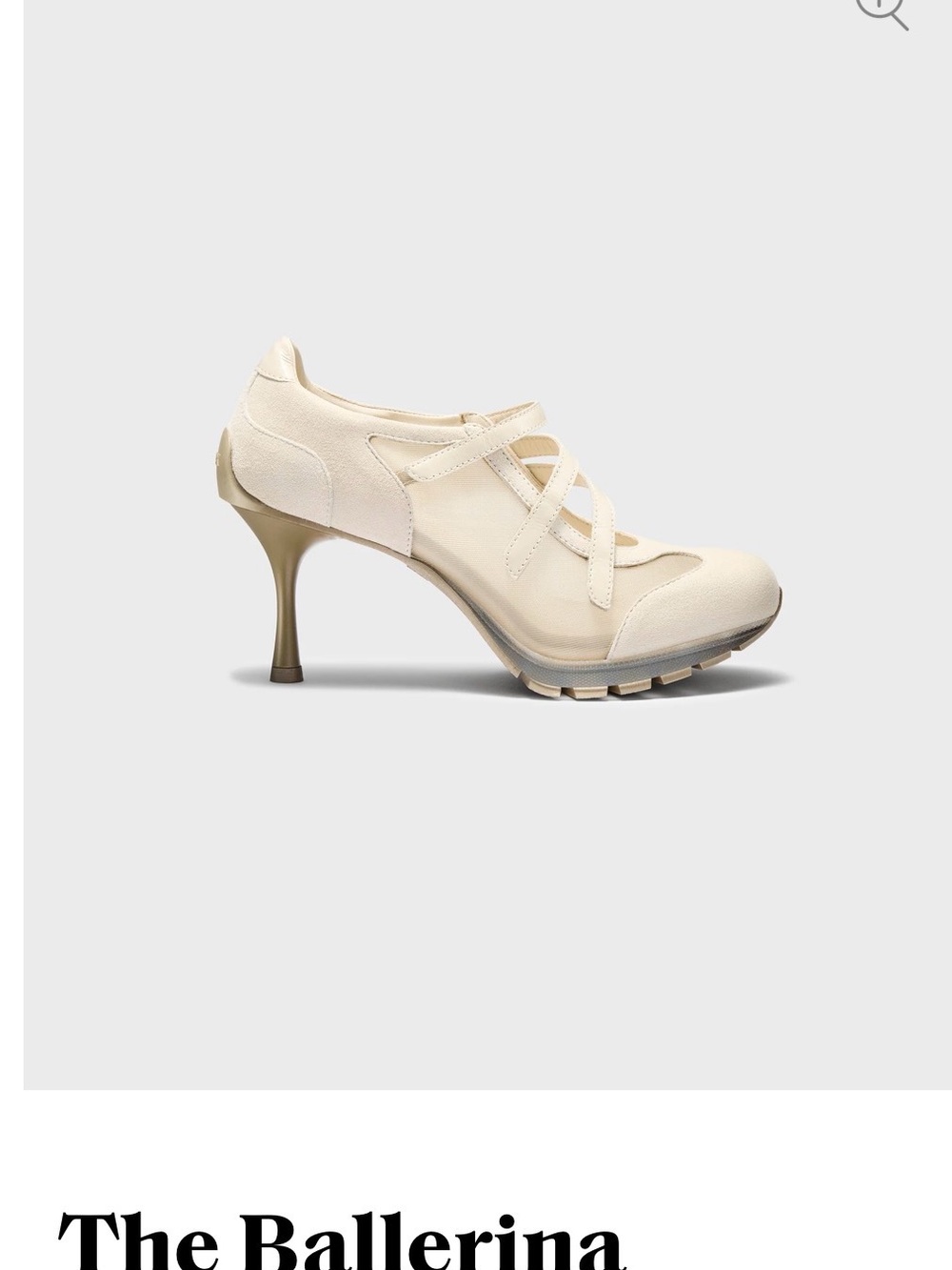 The Ballerina Cream Heeled Sneaker - Women